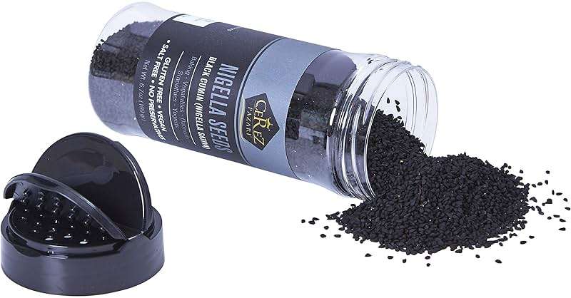 Cerez Pazari Nigella Seeds 7 oz, Black Cumin Seeds, Black Caraway Nigella Seeds, Natural Nigella Sativa, Vegan Kalonji, Non-GMO, Gluten-Free, Easy To Use Flapper Spice Cap - Image 2