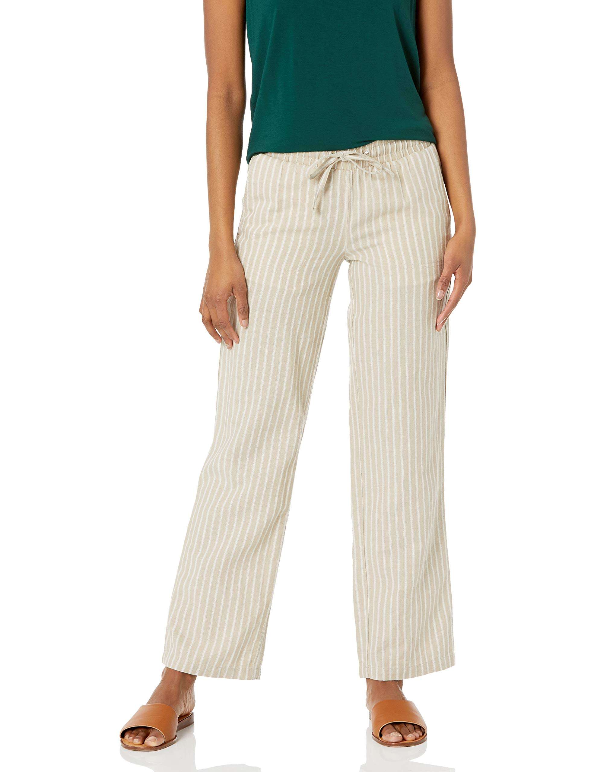 Amazon Essentials Women's Linen Blend Drawstring Relaxed Fit Wide Leg Pants (Available in Plus Size) - Image 1