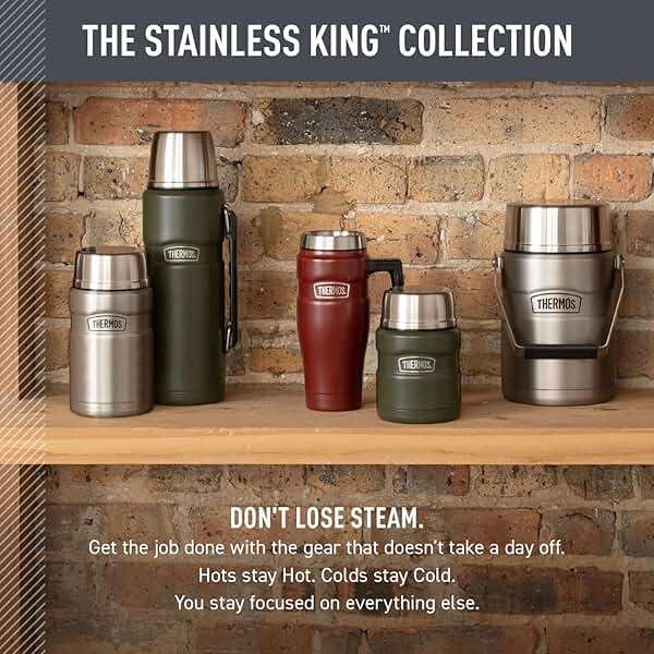 THERMOS Stainless King Vacuum-Insulated Travel Mug with Handle - 16oz, Midnight Blue - Thermos Tumbler for Hot & Cold Drinks - Leak & Sweat-Proof Stainless Steel Coffee Mug with Lid for Commuting - Image 6