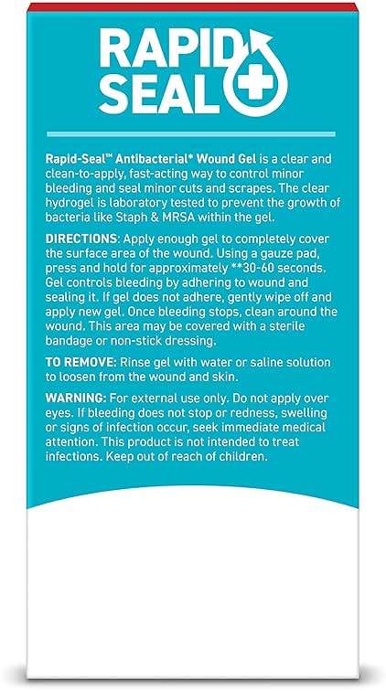 Rapid-Seal Wound Gel (2 Tubes) | Stops Bleeding in Seconds | Ideal for Cuts, Scrapes and Razor Nicks for Emergency First Aid Supplies - Image 7