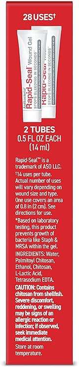 Rapid-Seal Wound Gel (2 Tubes) | Stops Bleeding in Seconds | Ideal for Cuts, Scrapes and Razor Nicks for Emergency First Aid Supplies - Image 8