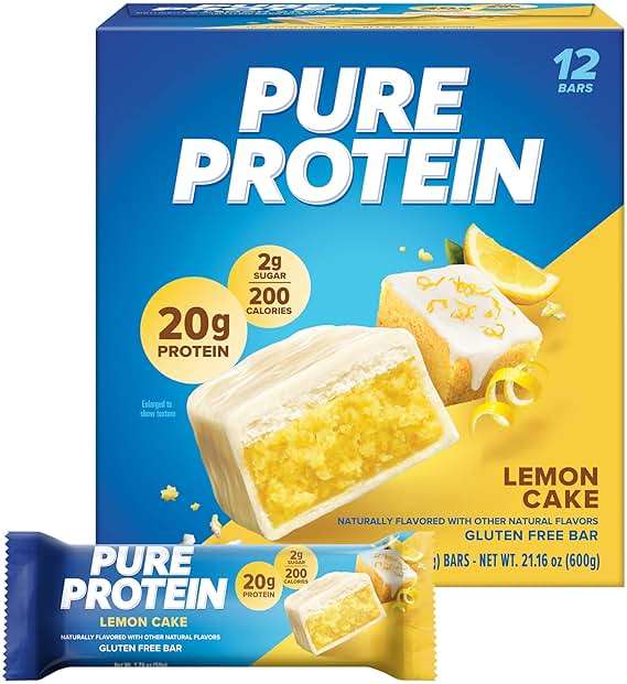 Pure Protein Pure Protein Bars, High Protein, Nutritious Snacks To Support Energy, Lemon Cake, 12 Count, 12 Count - Image 1