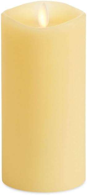 Luminara Realistic Artificial Moving Flame Pillar Candle - LED Operated Lights - Unscented - Remote Ready - Ivory (7.6 Wide x 15.6 Tall Centimetre) - Image 1