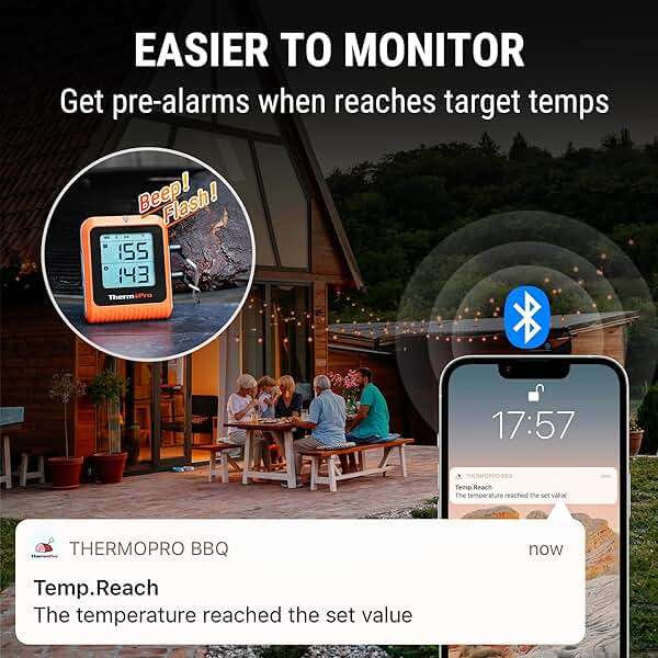 TempPro Wireless Meat Thermometer Digital for Grilling and Smoking, 2 Probes Bluetooth Meat Thermometer for Cooking Turkey Fish Beef, Rechargeable Smoker Accessories for BBQ Oven Gift for Dad - Image 7