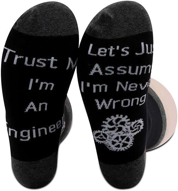 PXTIDY 2 PAIRS Engineer Socks Engineering Gifts Mechanical Engineer Gifts for Men Women Trust Me I'm an Engineer - Image 1
