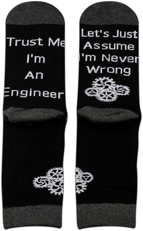 PXTIDY 2 PAIRS Engineer Socks Engineering Gifts Mechanical Engineer Gifts for Men Women Trust Me I'm an Engineer - Image 3