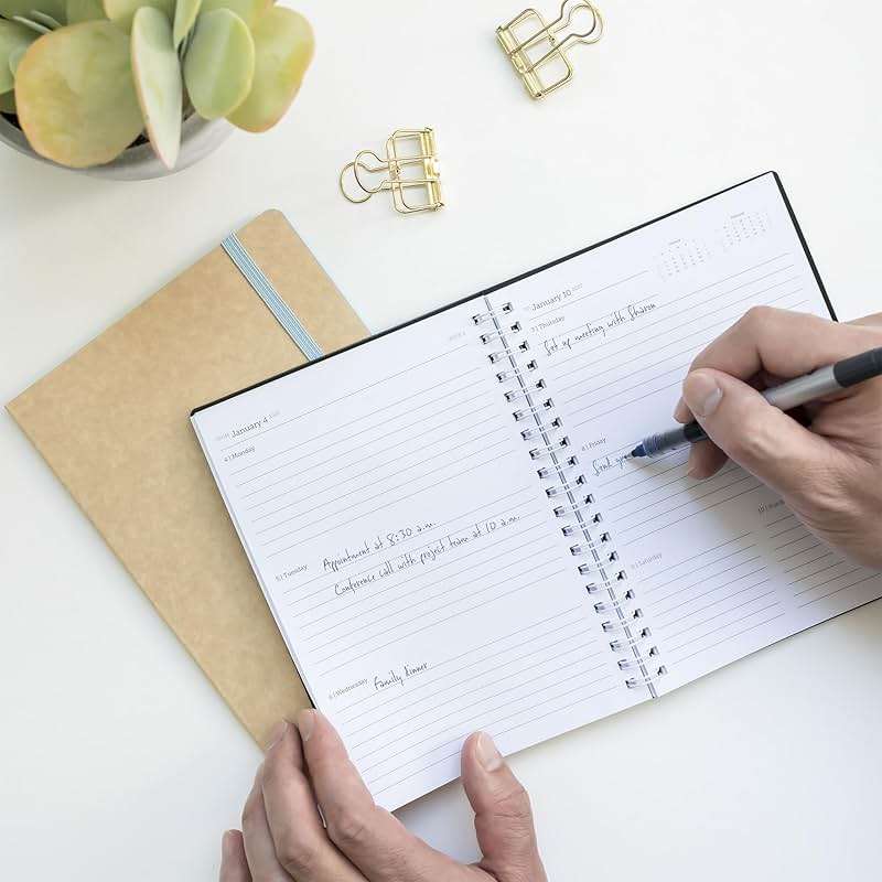 WallDeca 2026 Planner, Agenda Planner With Weekly And Monthly View, Daily Agenda Book And Yearly Planners Calendar Book, Spiral Bound With Tabs, Notes, Goals And Holidays (8 x 6 in) - Image 2
