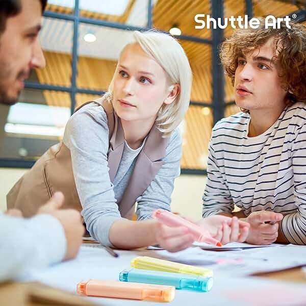 Shuttle Art 8 Pastel Highlighters, Assorted Macaron Colors Highlighter Pens, Chisel Tip Dry-Quickly Non-Toxic Highlighter Markers for Adults Teachers Students Highlighting in the Home School Office - Image 2