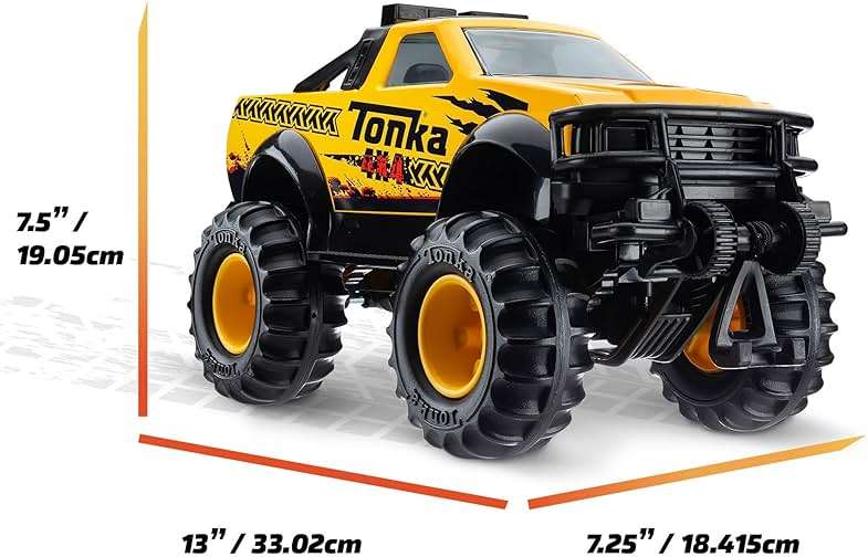 Tonka Steel Classics 4x4 Pickup Truck - Made with Steel & Sturdy Plastic, Yellow Toy Construction Truck, Boys and Girls, Kids, Toddlers, Ages 3+ - Image 2