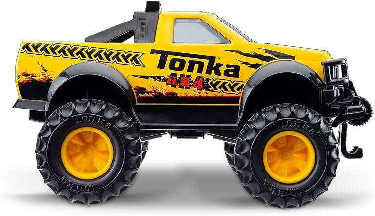 Tonka Steel Classics 4x4 Pickup Truck - Made with Steel & Sturdy Plastic, Yellow Toy Construction Truck, Boys and Girls, Kids, Toddlers, Ages 3+ - Image 4