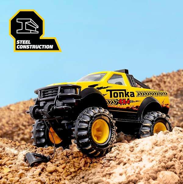 Tonka Steel Classics 4x4 Pickup Truck - Made with Steel & Sturdy Plastic, Yellow Toy Construction Truck, Boys and Girls, Kids, Toddlers, Ages 3+ - Image 5