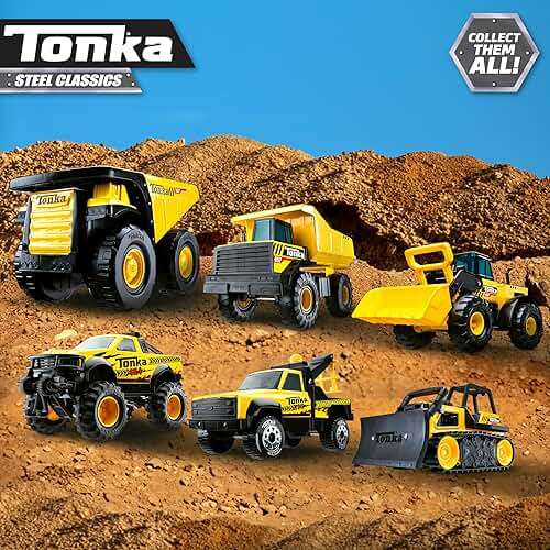 Tonka Steel Classics 4x4 Pickup Truck - Made with Steel & Sturdy Plastic, Yellow Toy Construction Truck, Boys and Girls, Kids, Toddlers, Ages 3+ - Image 9