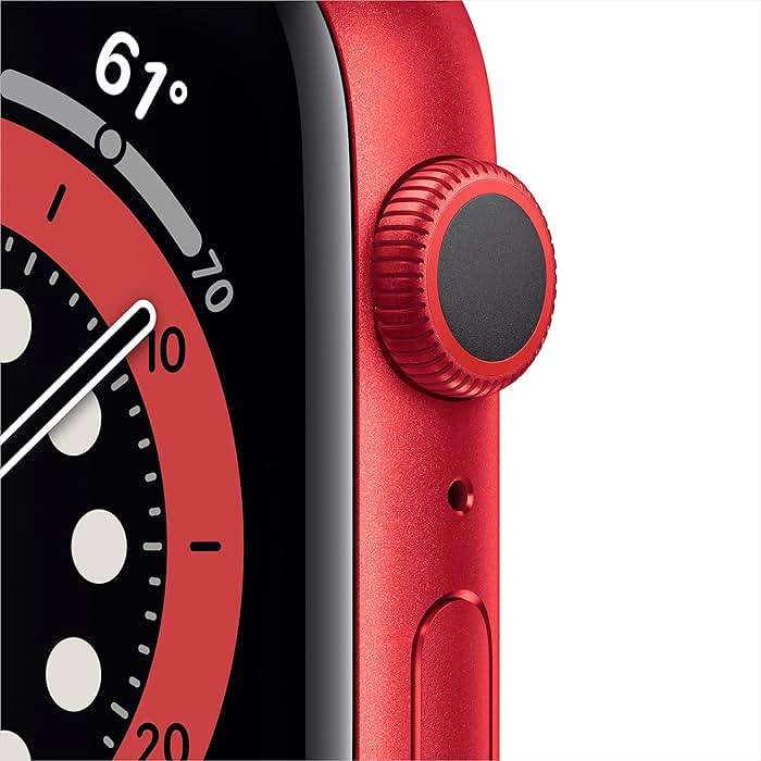 Apple Watch Series 6 (GPS, 44mm) - Red Aluminum Case with Red Sport Band (Renewed) - Image 3