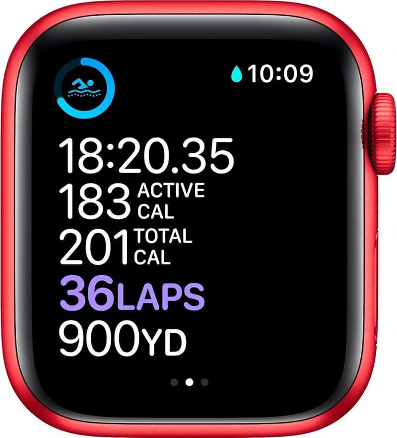 Apple Watch Series 6 (GPS, 44mm) - Red Aluminum Case with Red Sport Band (Renewed) - Image 5