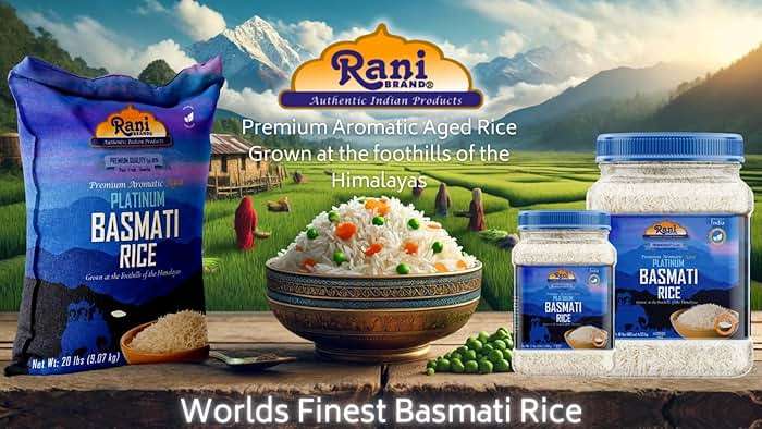 Rani Platinum White Basmati Rice Extra Long Aged 48oz (3lbs) 1.36kg PET Jar ~ All Natural | Gluten Friendly | Vegan | Indian Origin | Export Quality - Image 4