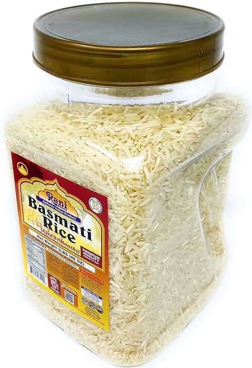 Rani Platinum White Basmati Rice Extra Long Aged 48oz (3lbs) 1.36kg PET Jar ~ All Natural | Gluten Friendly | Vegan | Indian Origin | Export Quality - Image 5