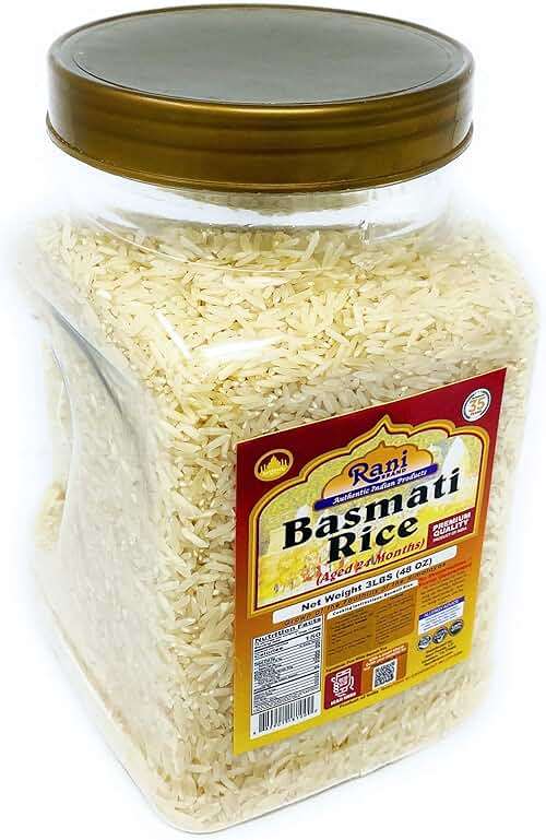 Rani Platinum White Basmati Rice Extra Long Aged 48oz (3lbs) 1.36kg PET Jar ~ All Natural | Gluten Friendly | Vegan | Indian Origin | Export Quality - Image 6
