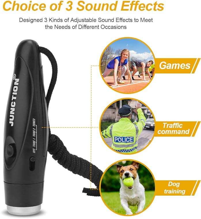 UNIWA Electronic Whistle, Battery Operated Whistle Adjustable 3 Different Loud Whistle Sounds with Lanyard Handheld Electronic Whistles for Referees Volleyball Coaches Teacher, Soccer Sports Whistle - Image 3