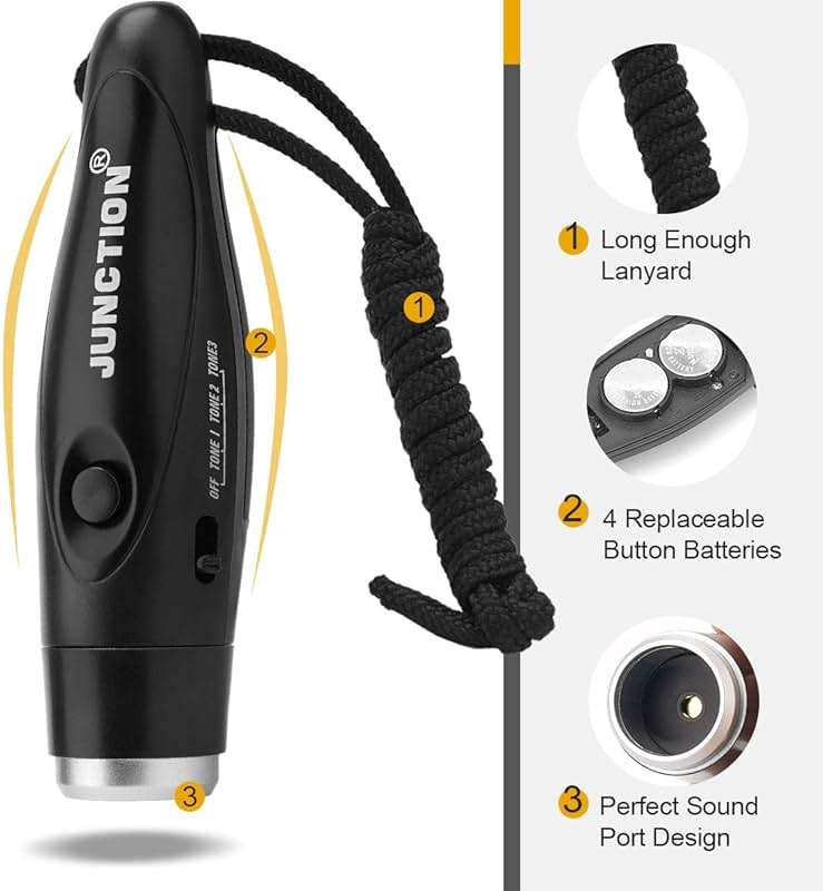UNIWA Electronic Whistle, Battery Operated Whistle Adjustable 3 Different Loud Whistle Sounds with Lanyard Handheld Electronic Whistles for Referees Volleyball Coaches Teacher, Soccer Sports Whistle - Image 6