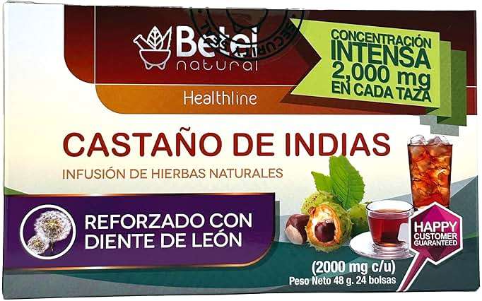 Premium Castanos de Indias (Horse Chestnut) Tea Reinforced with Dandelion by Betel Natural - Promotes Healthy Circulation - 24 Tea Bags - Image 4