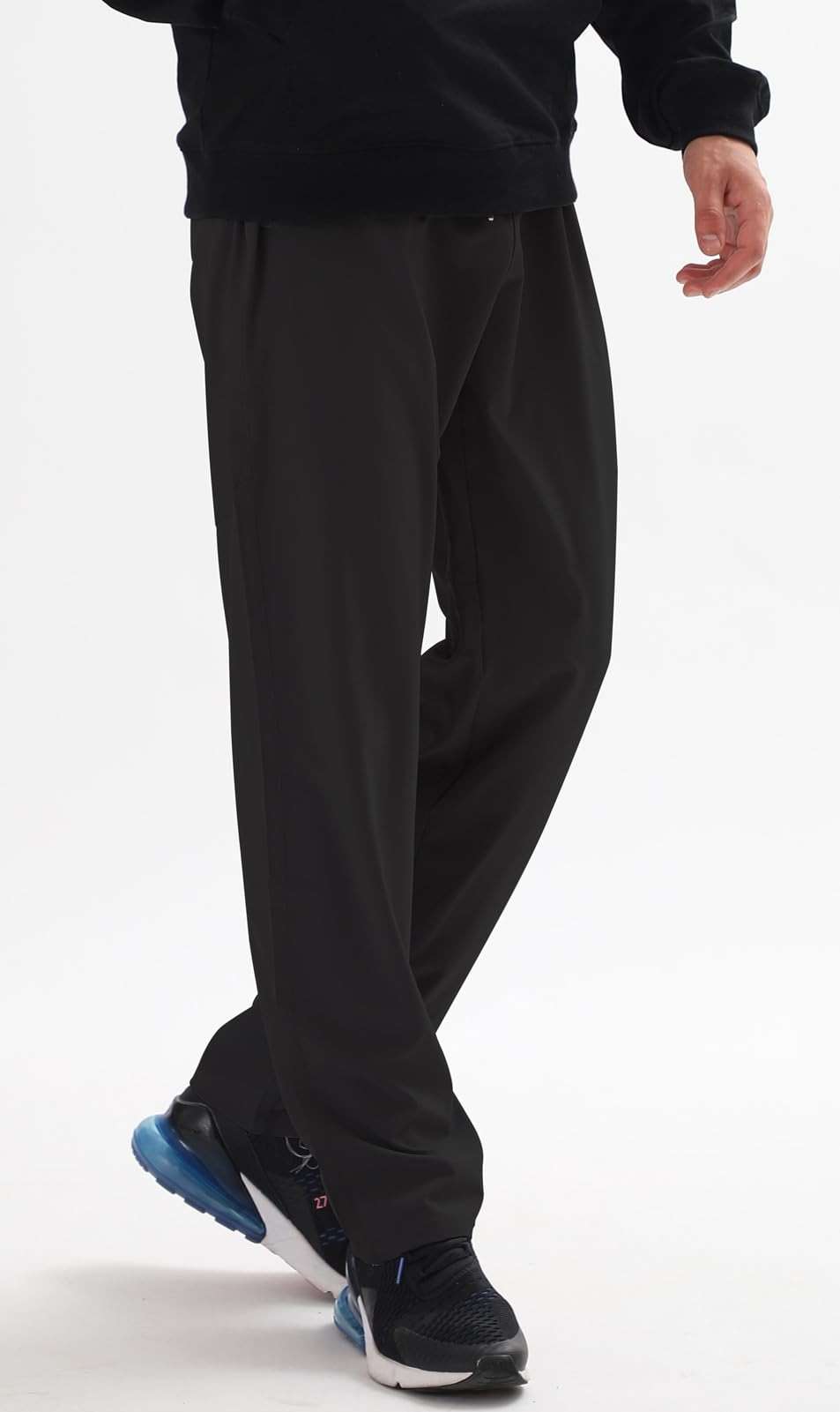 Men's Elastic Waist Hiking Pants Water Resistant Quick-Dry Lightweight Outdoor Sweatpants with Zipper Pockets - Image 2