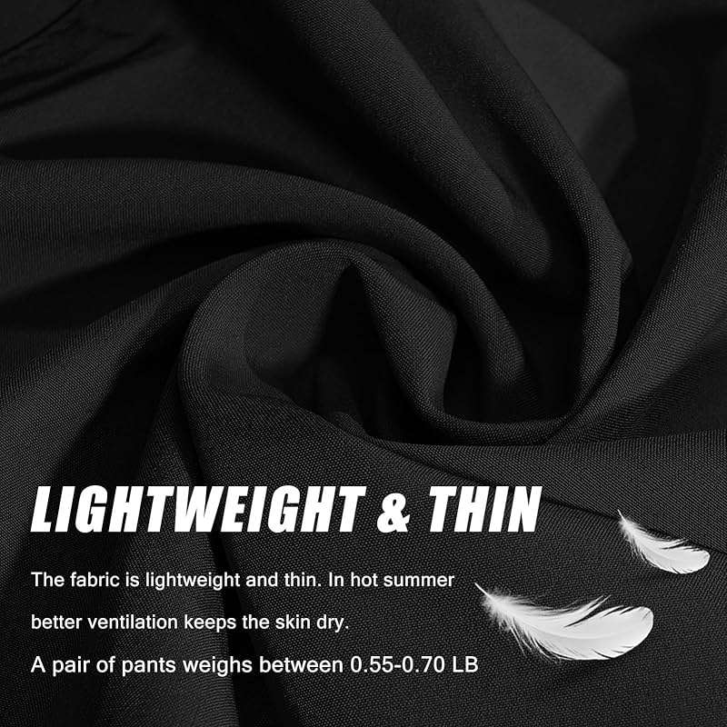 Men's Elastic Waist Hiking Pants Water Resistant Quick-Dry Lightweight Outdoor Sweatpants with Zipper Pockets - Image 5