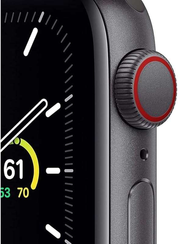 Apple Watch SE (GPS, 44mm) - Space Gray Aluminum Case with Black Sport Band (Renewed) - Image 2
