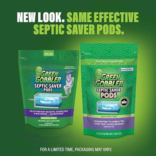 Green Gobbler Septic Tank Treatment Packets, 12 Month Supply - Powerful Natural Bacterial & Enzymes to Prevent Costly Septic Issues, Back-Ups, Foul Odor - Image 3