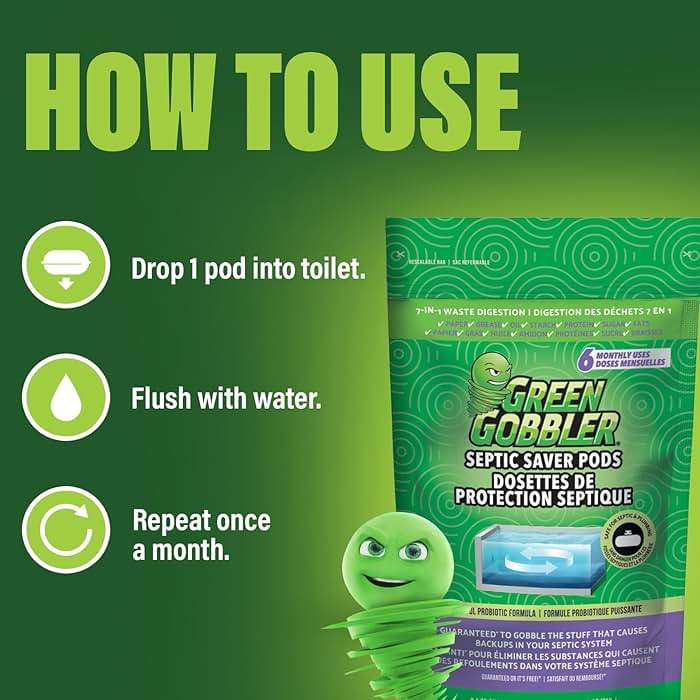 Green Gobbler Septic Tank Treatment Packets, 12 Month Supply - Powerful Natural Bacterial & Enzymes to Prevent Costly Septic Issues, Back-Ups, Foul Odor - Image 6