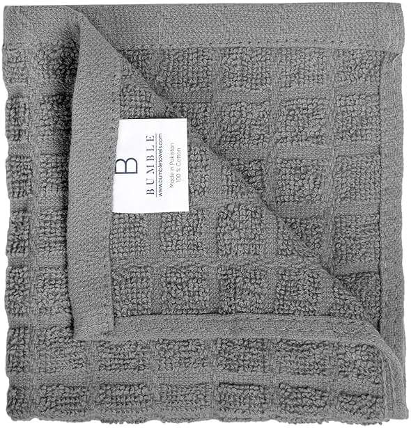 Bumble Dish Cloths (8 Pack) | 12" x 12" | 100% Cotton Kitchen Towels | 405 GSM | Soft, Highly Absorbent & Durable Dish Towels for Kitchen | Gray - Image 4