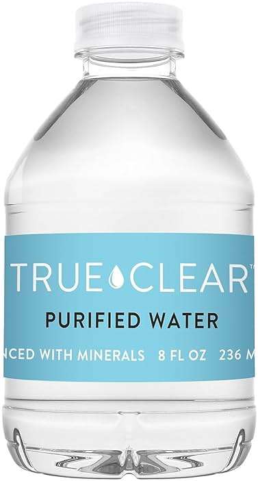 Staples True Clear Purified Drinking Water, 8 fl oz Bottles, 24-Pack, BPA-Free Recyclable Bottles for Lunches, Travel, Sports and Office Breakrooms - Image 1