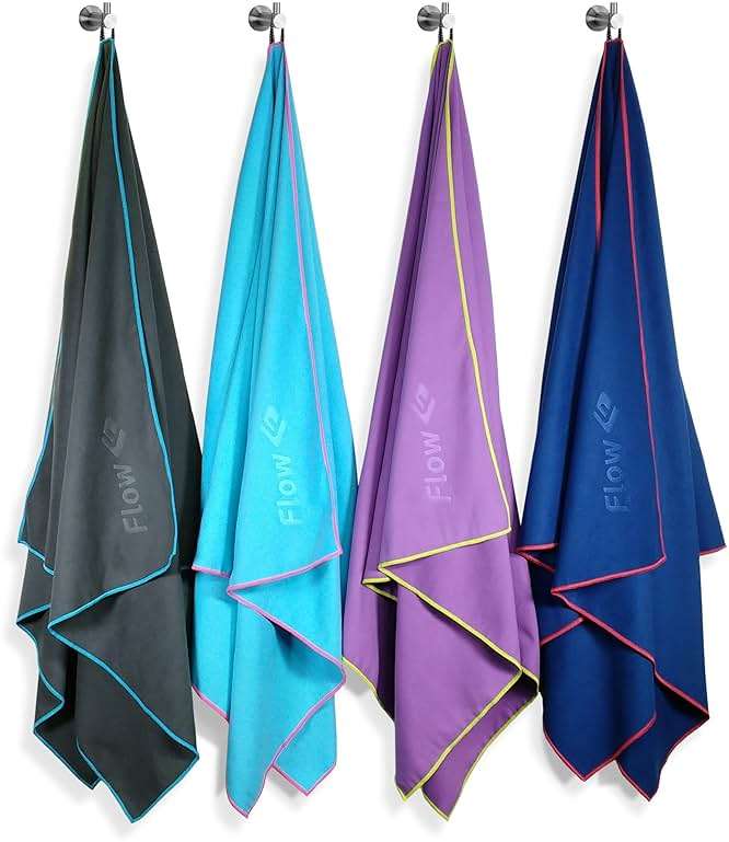 Flow Hydro Sport Towel - Microfiber Quick Dry Swimming Towels for Swim, Pool, Triathlon, and Other Water Sports in Medium, Large, Extra Large, and Hooded Sizes (Purple, Medium (48" x 24")) - Image 1