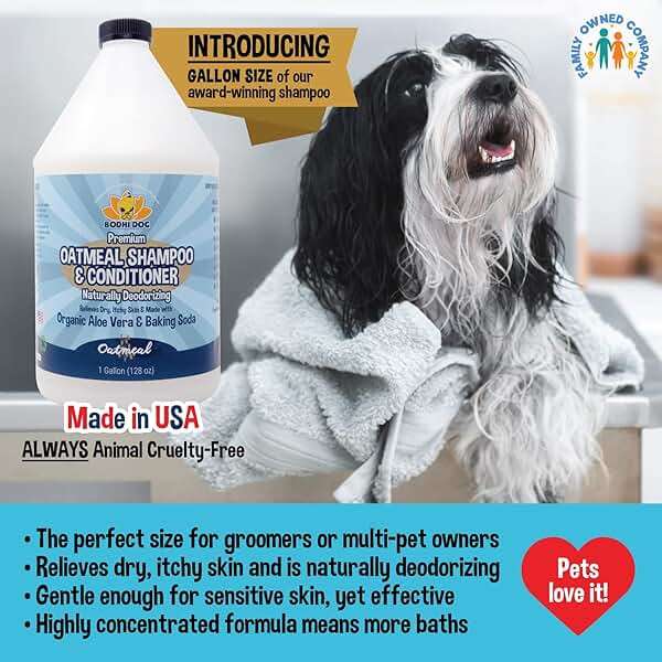 Bodhi Dog Natural Oatmeal Dog Shampoo & Conditioner - Hypoallergenic Formula - Naturally Deodorize Dogs, Cats & Pets - Moisturizes Dry, Itchy & Sensitive Skin - Made in USA (1 Gallon) - Image 3