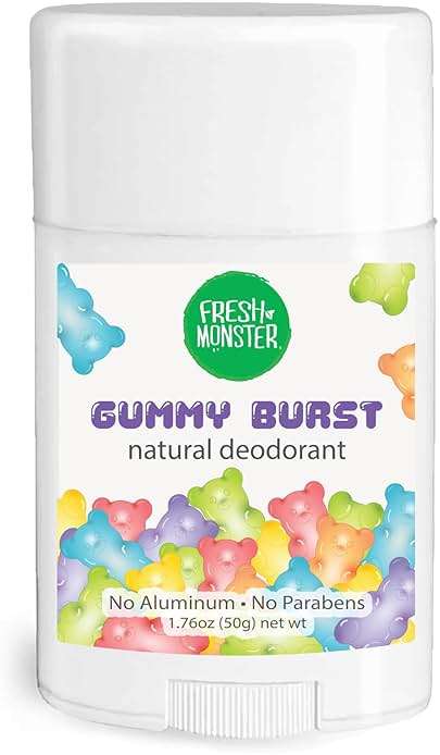 Fresh Monster Natural Deodorant for Kids & Teens I Mom's Choice Gold Award Winner | Aluminum-Free, Paraben-Free, Hypoallergenic I 24-Hour Protection I Beach Gummy Burst Scent I 1.76 oz - Image 1