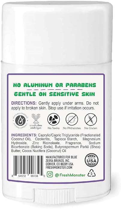 Fresh Monster Natural Deodorant for Kids & Teens I Mom's Choice Gold Award Winner | Aluminum-Free, Paraben-Free, Hypoallergenic I 24-Hour Protection I Beach Gummy Burst Scent I 1.76 oz - Image 2