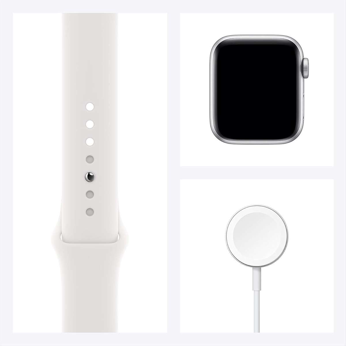Apple Watch SE (GPS, 40mm) - Silver Aluminum Case with White Sport Band (Renewed) - Image 6