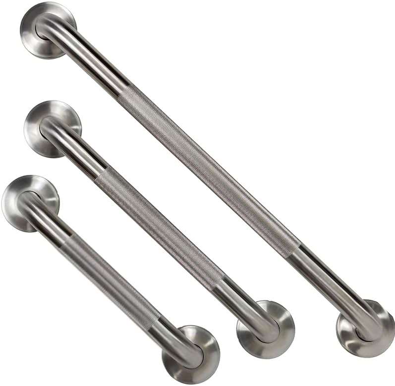 Vive Shower Bars for Elderly - Grab Bar Bathroom Antislip Handrail for Seniors, Elderly Assistance Product, Heavy Duty Shower Handles, Handicap, Stainless Steel, Multipurpose, 440 lbs - Image 1
