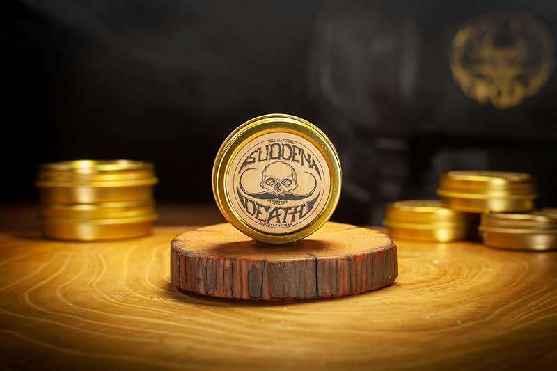 Mustache Wax Strong Hold Grooming For Men | Sudden Death Moustache & Beard Wax 1oz Tin | Perfect For Handlebar Mustaches By Death Grip | No Heat Source Required - Image 8