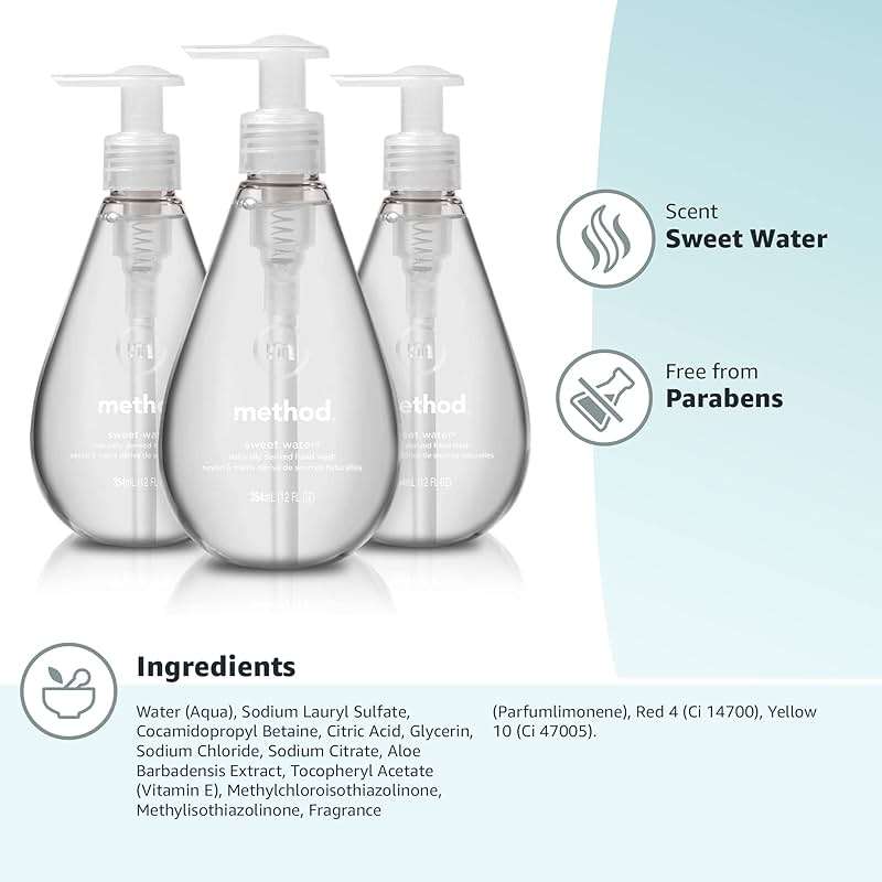 Method Gel Hand Soap, Sweet Water, 12 fl oz (Pack of 3) - Image 8