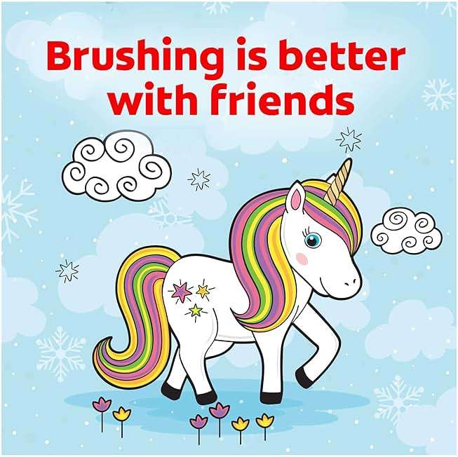 Colgate Kids Battery Powered Toothbrush, Kids Battery Toothbrush with Included AA Battery, Extra Soft Bristles, Flat-Laying Handle to Prevent Rolling, Unicorn Toothbrush, 1 Pack - Image 2