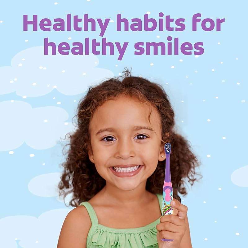 Colgate Kids Battery Powered Toothbrush, Kids Battery Toothbrush with Included AA Battery, Extra Soft Bristles, Flat-Laying Handle to Prevent Rolling, Unicorn Toothbrush, 1 Pack - Image 7