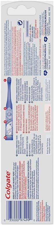 Colgate Kids Battery Powered Toothbrush, Kids Battery Toothbrush with Included AA Battery, Extra Soft Bristles, Flat-Laying Handle to Prevent Rolling, Unicorn Toothbrush, 1 Pack - Image 8