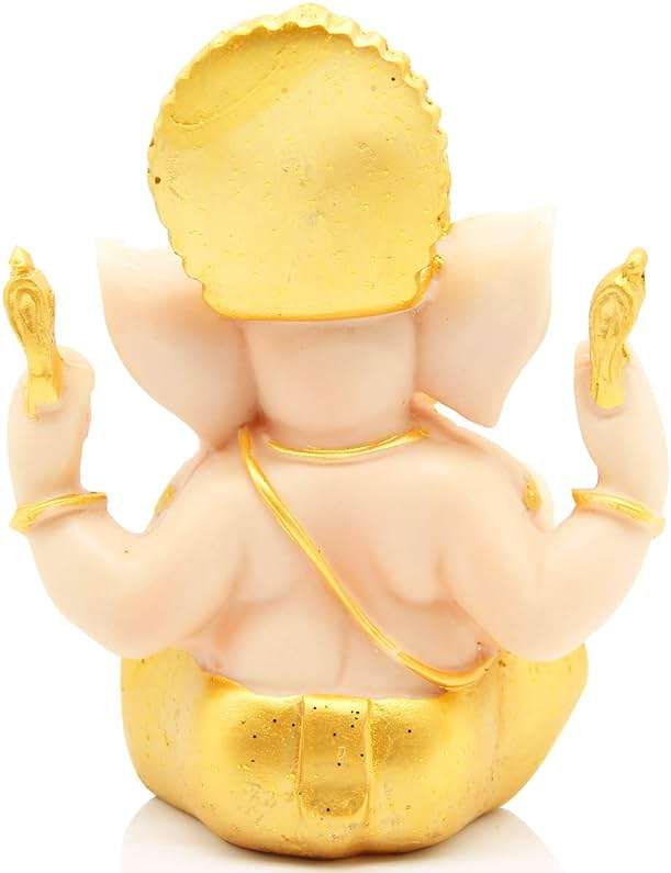 H&W 6''H Blessing A Colored Statue of Lord Ganesha Ganpati Elephant Hindu God, Elephant God Statue, Handmade Sculpture Buddha Figurine Decoration - Image 5