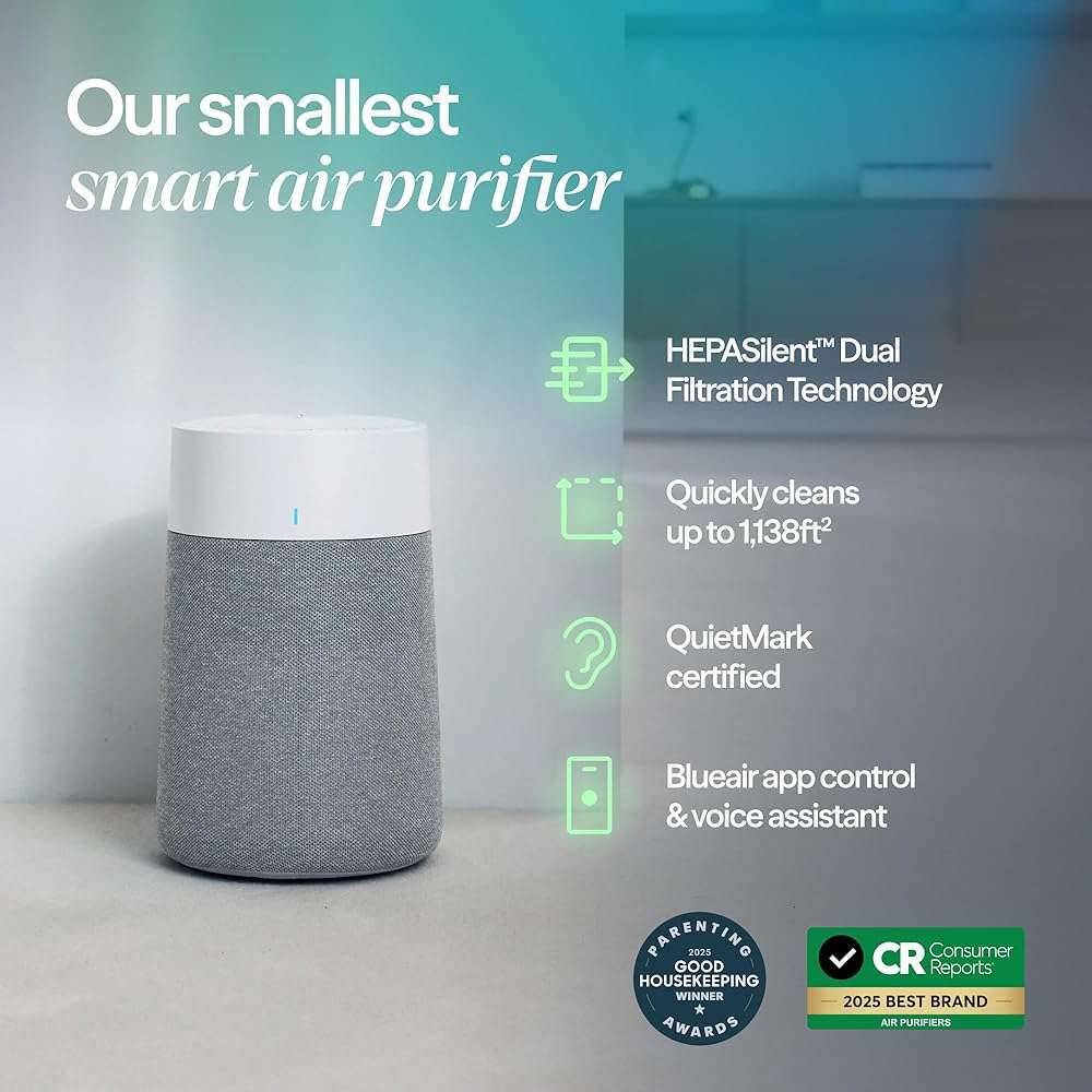 BLUEAIR Blue Pure 511i Max Smart Air Purifier for Bedroom & Small Rooms up to 1,138 Sq Ft, HEPASilent Air Cleaner for Pets, Allergies, Smoke & Dust, Quiet WiFi Air Purifier with Auto Mode - Image 3