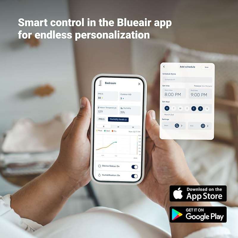 BLUEAIR 2-in-1 Purify + Humidify: Air Purifier and Humidifier with HEPASilent™ and 360° InvisibleMist™ Technology, Top Pour - covers 1,726 sqft in 60 minutes - Perfectly balanced air, one product - Image 6