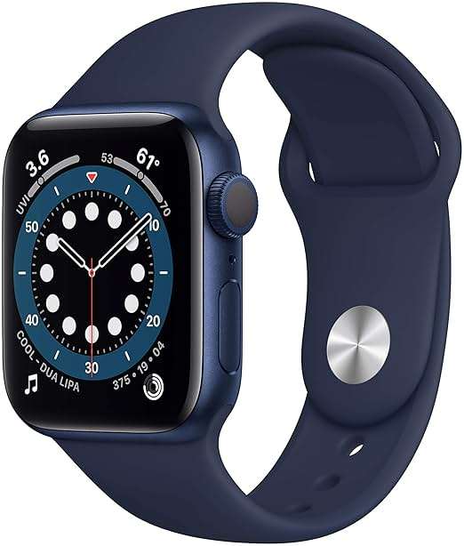 Apple Watch Series 6 (GPS, 40mm) - Blue Aluminum Case with Deep Navy Sport Band (Renewed) - Image 1