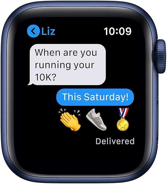 Apple Watch Series 6 (GPS, 40mm) - Blue Aluminum Case with Deep Navy Sport Band (Renewed) - Image 5