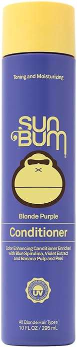 Sun Bum Blonde Purple Conditioner - Moisturizing and Brightening Formula - UV Protecting and Color Enhancing and Toning Hair Treatment for Blonde Hair - Helps Prevent Breakage and Frizz - 10 oz - Image 1