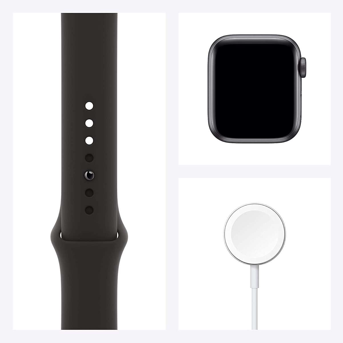 Apple Watch SE (GPS, 40mm) - Space Gray Aluminum Case with Black Sport Band (Renewed) - Image 6