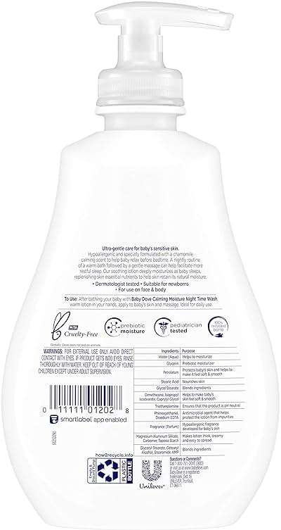 Baby Dove Sensitive Skin Care Baby Lotion For a Soothing Scented Lotion Calming Moisture Hypoallergenic and Dermatologist-Tested 13 oz - Image 2
